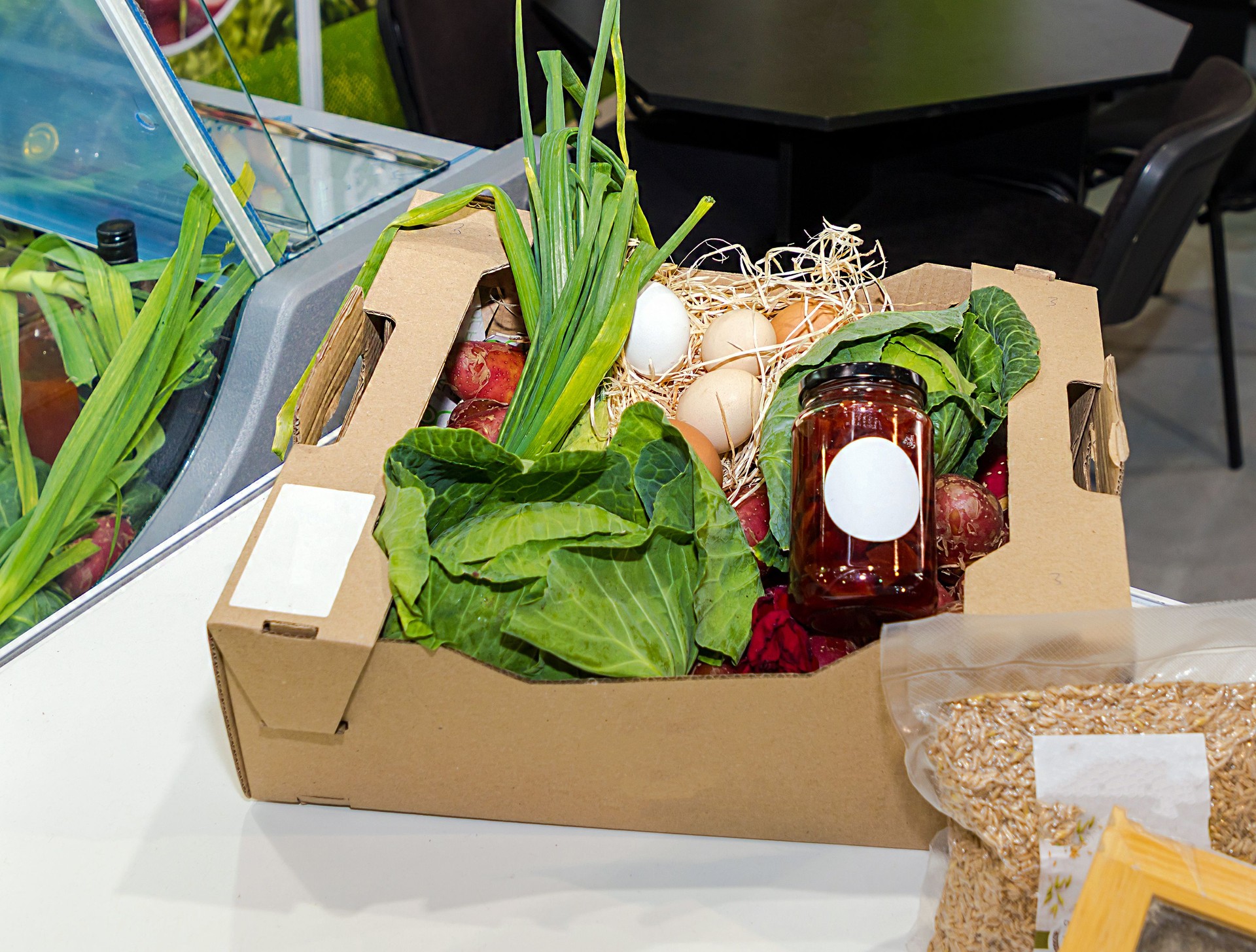 Organic tasty food in box